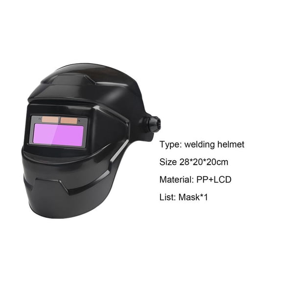 Welding Helmet Solar Powered Auto Darkening, Premium PP & LCD Material Welder Hood with Clear Vision, Anti-Fall Sturdy for TIG MIG ARC