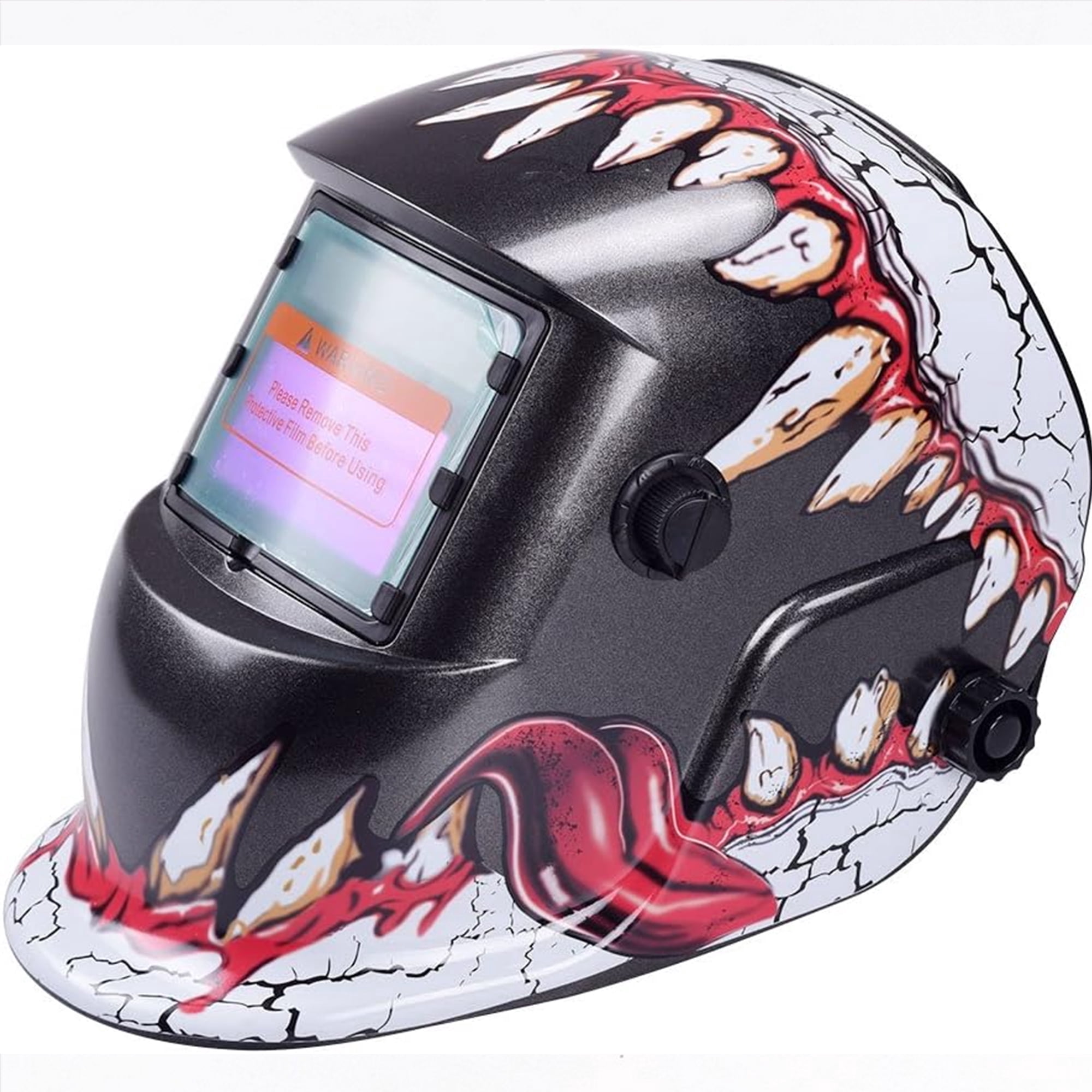 Welding Helmet, True Color Solar Power Auto Darkening Welding Helmet Welder Hood with Adjustable Shade Range for Mig Tig Arc Sensor Welder Mask (D)