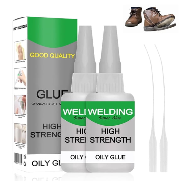 Welding High-Strength Oily Glue - 2026 Upgraded Multi-Material Repair Adhesive, Fast-Bonding Super Glue for Metal, Plastic, Wood, Ceramics & Leather, Precision Nozzle, 2-Pack   P