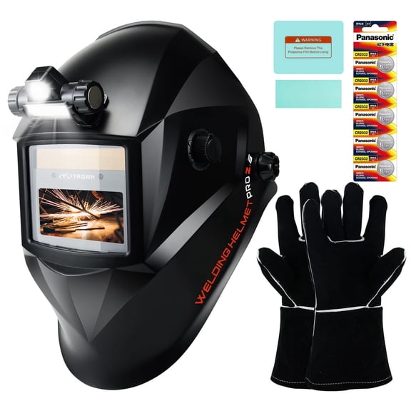 Welding Hood Auto Darkening Welding Helmet with Light True Color 1/1/1/2 Top Optical Clarity Wide Shade 9-13 Welding Mask with Grinding Weld Helmet