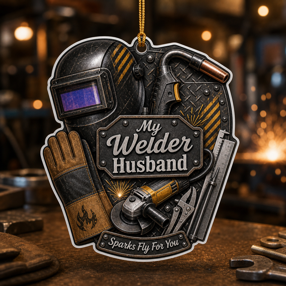 Welding Husband 2D Flat Acrylic Ornament Gift for Welder Husband