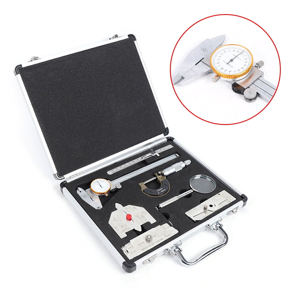 Welding Inspection Tool Kit Fillet Weld Gauge Ruler Fillet Weld Gage with Magnifier Calliper