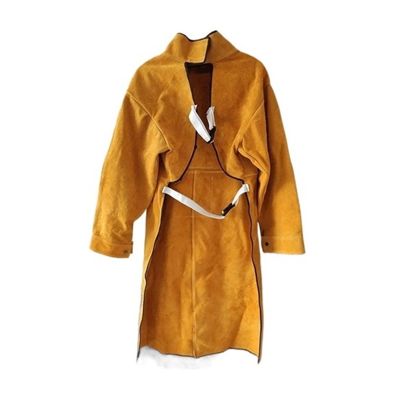 Welding Jacket Leather Apron Protection Clothing Coverall Heavy-Duty Work Anti-scald Flame Resistant Coat ,Great Choice
