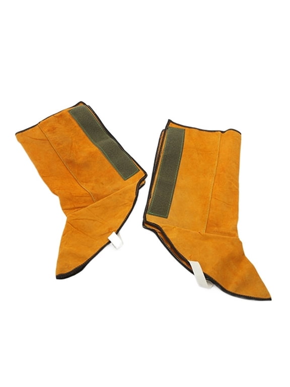 Welding Leather Long Shoes Boots Welding Fire Protection Foot Welder Foot Cover Wear Insulation Safety Work Shoes ,Easy to Use