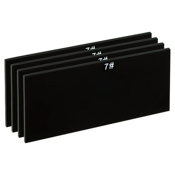 Welding Len Shade 7 Glass 4-1/4"x 2" Hardened Glass Black Darkening Filter Plates Covers, 4 Pack