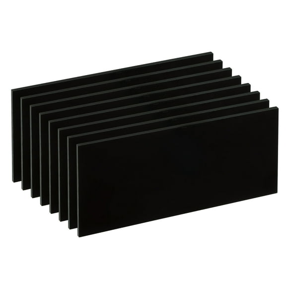 Welding Len Shade 8 Glass 4-1/4"x 2" Matte Edge Hardened Glass Black Darkening Filter Plates, 8 Pack