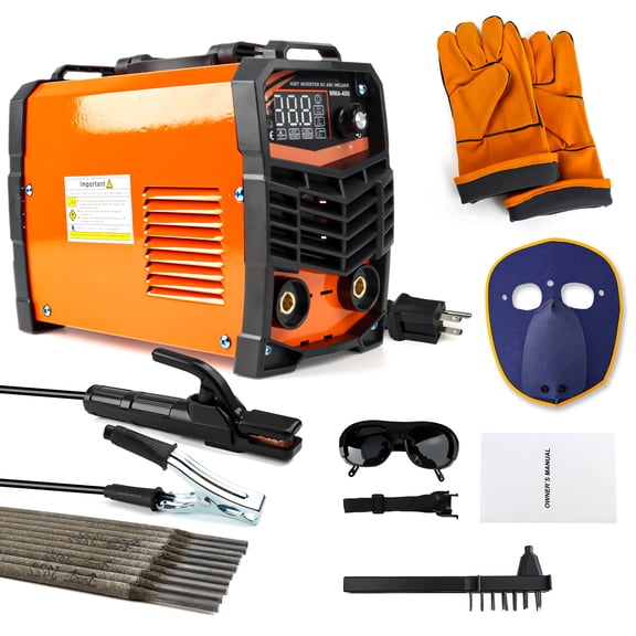 Welding Machine, 250A 110V Welder Machine,Portable Stick Welder IGBT Digital Display LCD,Home DIY Arc Welder,Hot Start Arc Force Anti-stick Mini Welder ,Orange