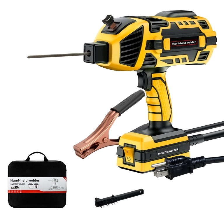 Handheld Welder Machine 110V, 20-120Amp Portable ARC Welder With IGBT Inverter - Includes Helmet, Gloves, Rods & Case