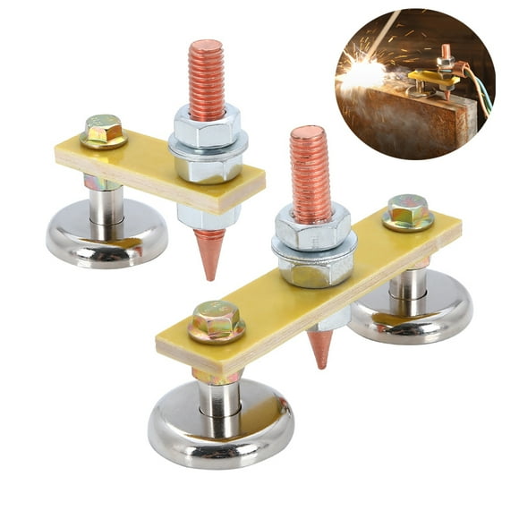 Welding Magnet Head Magnetic Welding Ground Clamp Tools Strong Magnetism Large Suction Copper Tail Welding Stability Clamps (Single head)
