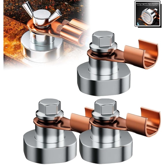 Welding Magnetic Grounding Clamp, 2025 New Magnetic Welding Ground Clamp, Welding Magnets Clamps Tool, Welding Support Clamps Tools for Weldings Cutting (L(3.7 * 3.7cm), 3PCS)