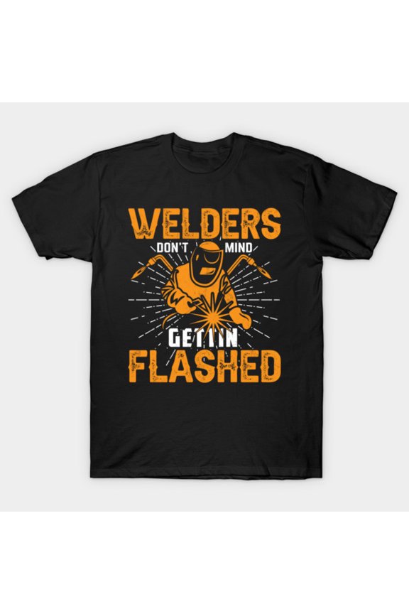 Welding Metal Fabrication Industrial Torch Arc Spark Garage Emblem Vector Unisex T-Shirt, up to size 3XL.