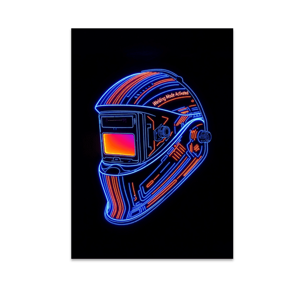 Welding Mode Activated Neon Wall Art - Welding Enthusiast - 13x19 Poster Print
