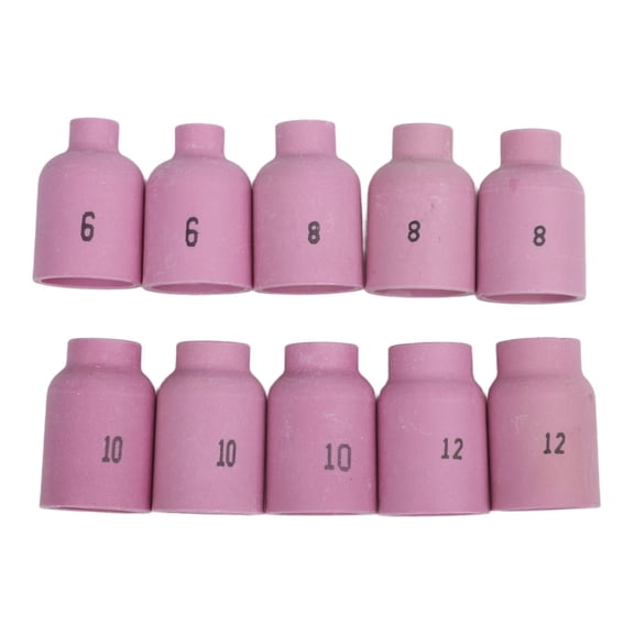 Welding Nozzle Cup Kit 10 Pieces for TIG For WP-17/18/26#6#8#10#12 Alumina Based Resists Cracking in Tough Use