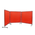 thumbnail image 1 of Welding Screen 6x6ft, 3 Panel Flame Resistant Welding Curtain with Frame & Wheels, 1 of 6