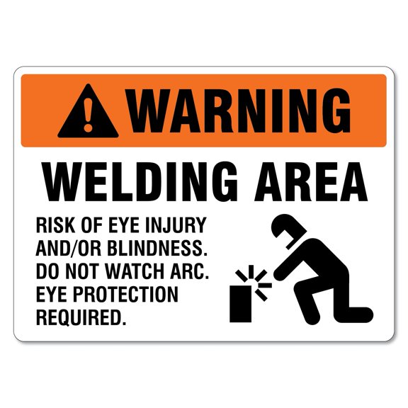 Welding Sign Warning Welding Area Welding Signs Metal Tin Sign Caution Danger Safety Security Warning Notice Signs Size: 12 x 16 inch