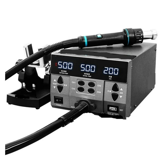 Welding Station 1300W Hot Air Gun Digital Display Rework Station Curved Nozzle Welding Repair Desoldering Station For Hot Air Desoldering Occasions ,High Temperature Resistant