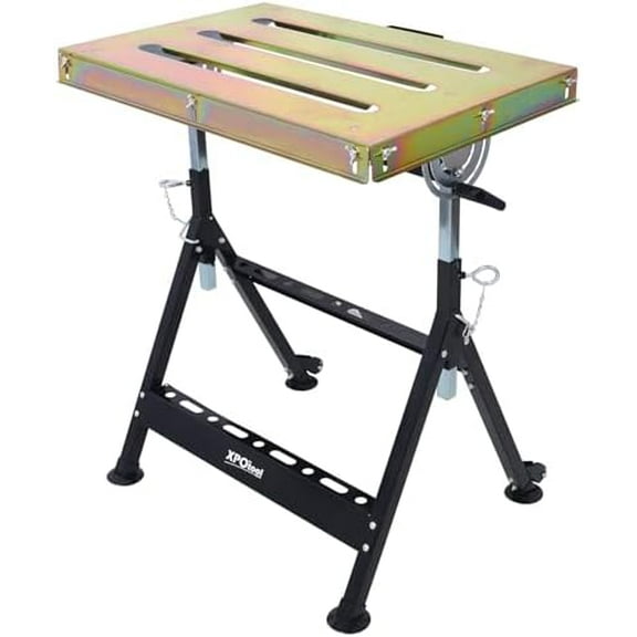 Welding Table 30"x20", Adjustable Welding Table with Wheels, Portable Workbench, Folding Work Bench with Three Slot, Movable Welding Workbench Table, 400lbs Load$$Tools & Hardware Other