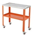 thumbnail image 1 of Welding Table 36"x18",1200lbs Load Capacity Steel Welding Workbench Table on Wheels,Portable Work Bench with 4 Lockable Casters & Storage Tray,5/8" Fixture Holes for Garage Workshop, 1 of 8