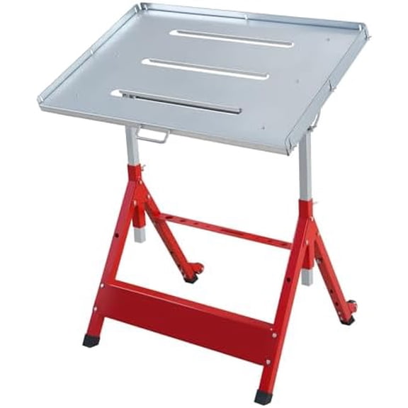 Welding Table, Heavy Duty Steel Workbench with Non-Slip Base, Portable Folding Design, 400lbs Capacity, 30'' x 20'' Work Surface, 2 Wheels for Easy Mobility$$Tools & Hardware Other