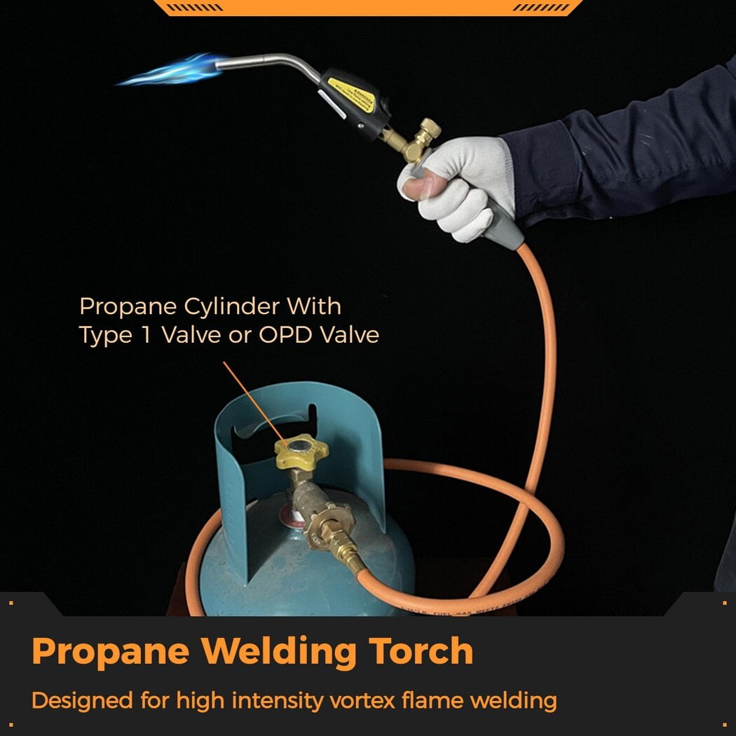 Welding Torch for Propane Cylinder With Type 1 Valve OPD Valve, Propane