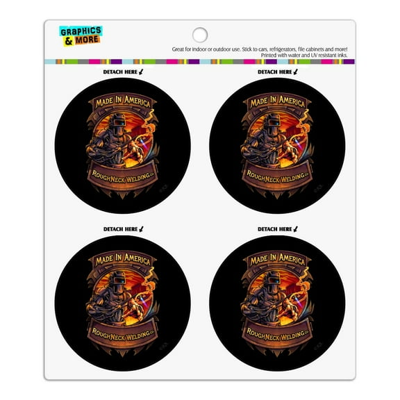 Welding Welder Made In America Refrigerator Fridge Locker Vinyl Circle Magnet Set
