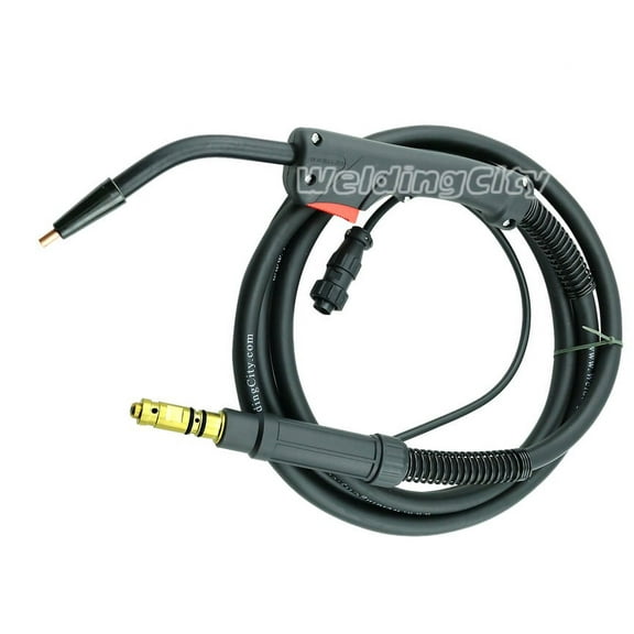 WeldingCity 100-amp 10-ft Flux Cored Gasless MIG Welding Gun Torch Stinger Replacement for Lincoln Magnum 100L (K530-3A Amphenol Terminals)