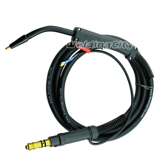 WeldingCity 100-amp 10-ft Flux Cored Gasless MIG Welding Gun Torch Stinger Replacement for Lincoln Magnum 100L (K530-3B Spade Terminals)
