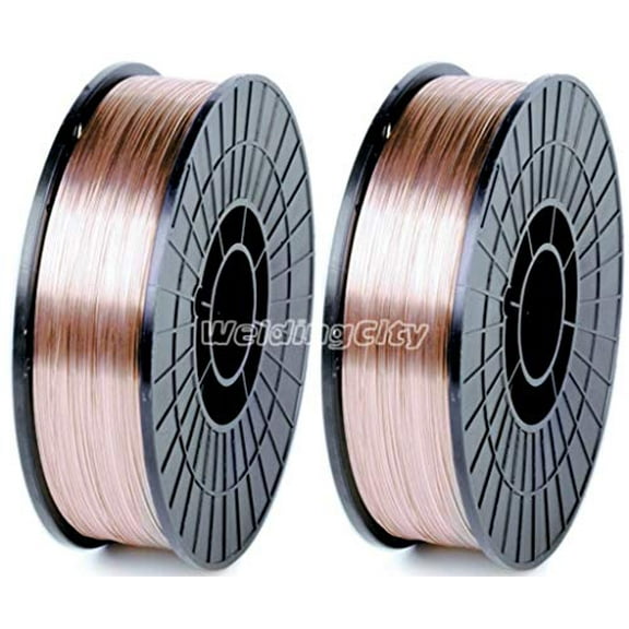WeldingCity 2-pk Mild Steel MIG Welding Wire ER70S-6 10-Lb Spool 0.023" (0.6mm) 8"-roll