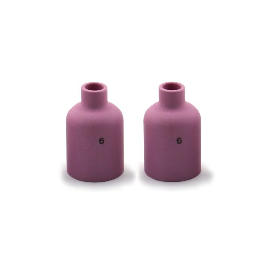 WeldingCity 2-pk Alumina Ceramic Cup 57N75 (#6 3/8") for Large Gas Lens Setup in TIG Welding Torch 9, 17, 28, 20, 25 and 26