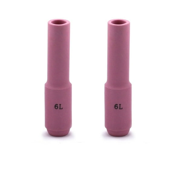 WeldingCity 2-pk Alumina Ceramic LONG Cup Nozzle 10N48L #6 for Regular Setup in TIG Welding Torch 17, 18 and 26