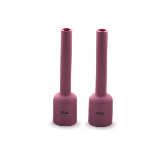 WeldingCity 2-pk EXTRA EXTRA LONG LARGE Gas Lens Ceramic Cup 57N75XXL (#6, 3/8") for TIG Welding Torch 9/17/18/20/25/26 Series in Lincoln Miller ESAB Weldcraft CK Everlast