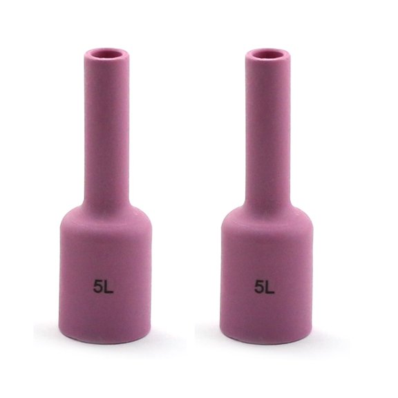 WeldingCity 2-pk Long Alumina Ceramic Cup 54N17L (#5, 5/16") for Gas Lens Setup in TIG Welding Torch 17, 18 and 26