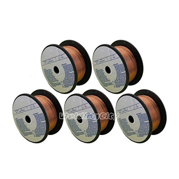 WeldingCity 5 Rolls of ER70S-6 ER70S6 Mild Steel MIG Welding Wire 2-Lb Spool 0.030 (0.8mm)