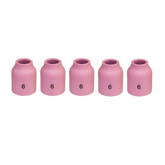 WeldingCity 5-pk Alumina Ceramic Cup 53N60 #6 3/8" for Gas Lens Setup in TIG Welding Torch 9, 20 and 25