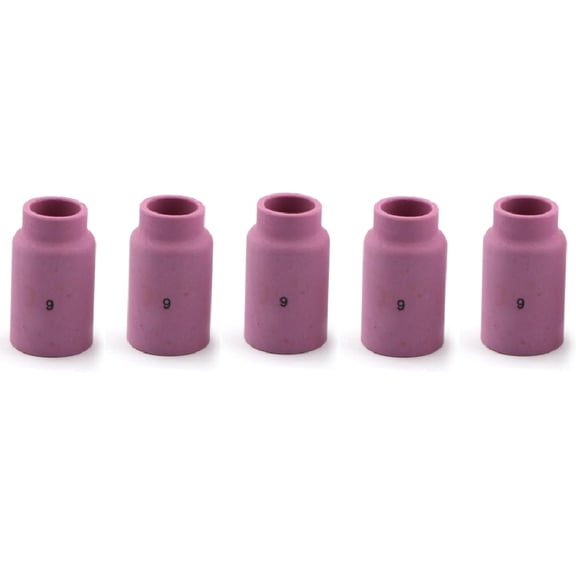 WeldingCity 5-pk Alumina Ceramic Cup 54N14-9 (#9, 9/16") for Gas Lens Setup in TIG Welding Torch 17, 18 and 26