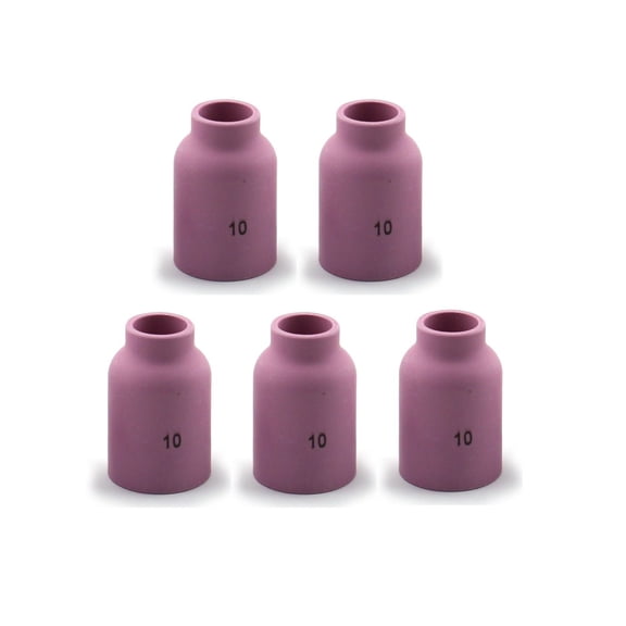 WeldingCity 5-pk Ceramic Cup (Alumina) 53N88 (#10 5/8") for Large Gas Lens Setup in TIG Welding Torch 9, 17, 28, 20, 25 and 26