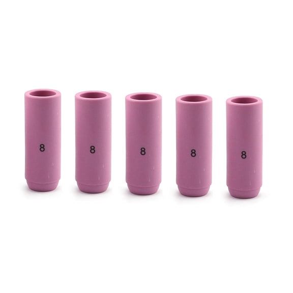 WeldingCity 5-pk Alumina Ceramic Cup Nozzle 10N46 #8 (1/2") for Regular Setup in TIG Welding Torch 17, 18 and 26