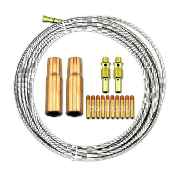 WeldingCity MIG Welding Gun Kit .035" (Contact Tip-23 Nozzle-52FN Diffuser-Wire Liner) Consumables for 300-400 Amp Lincoln Magnum 300/400 and Tweco #3/#4