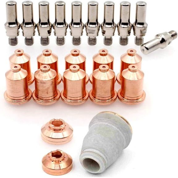 WeldingStop 0.9mm Contact Tip IPT-60 PT-60 electrode drag shield retaining cup 30-40A plasma cutting nozzle 23pcs