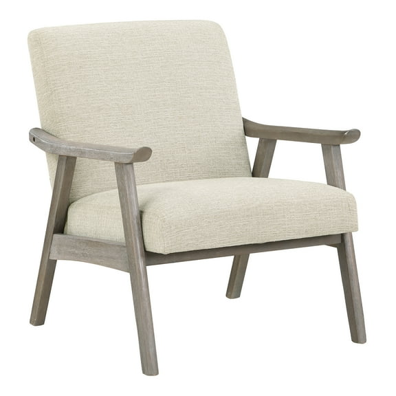 Weldon Armchair in Gray Fabric with Brushed Gray Finished Frame