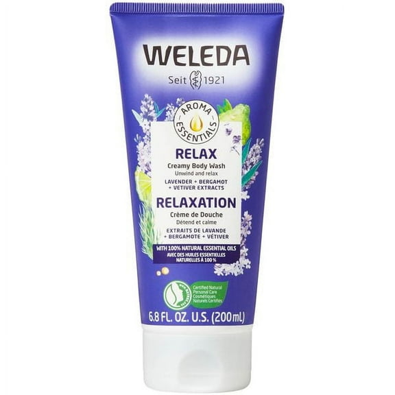 Weleda Creamy Body Wash, Relax, Lavender + Bergamot + Vetiver Extracts, 6.8 fl oz (200 ml)