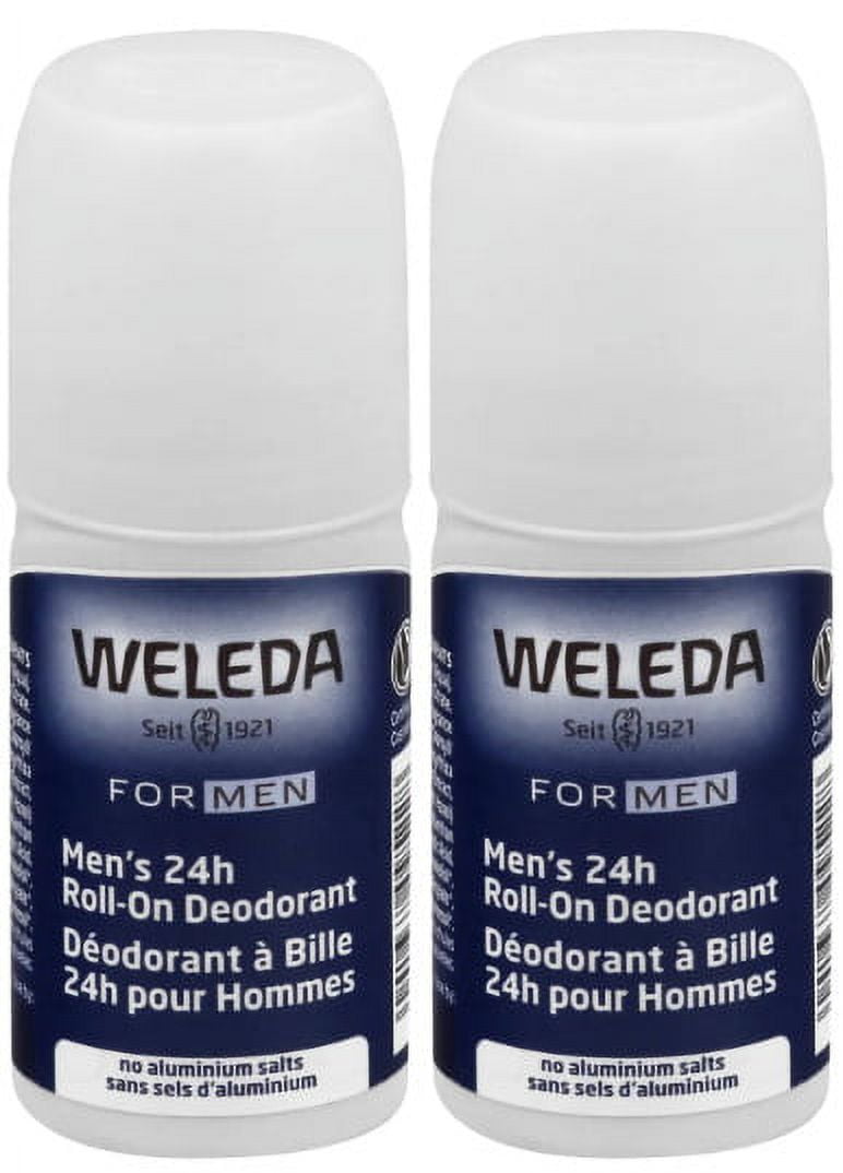 Weleda Men's 24H Roll-On Deodorant, 1.7 Fluid Ounce, Plant Rich Odor Protection with Licorice Root and Witch Hazel, No Aluminum Salts(pack of 2 )