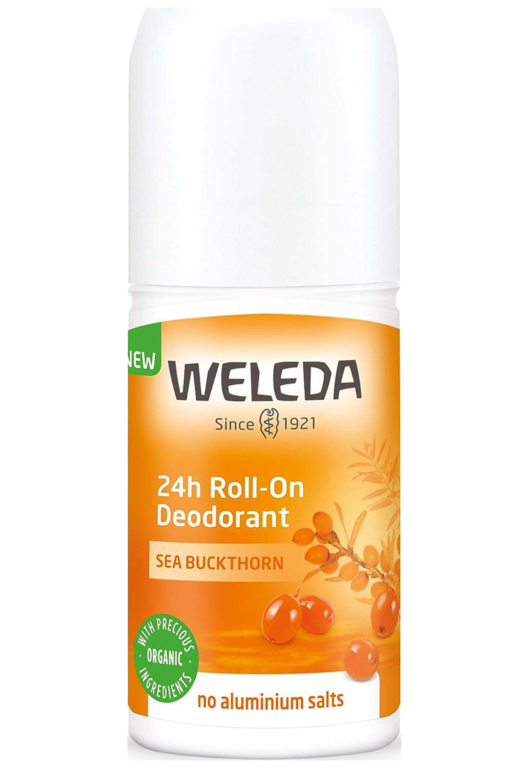 Weleda Sea Buckthorn 24H Roll-On Deodorant, 1.7 Fluid Ounce, For Women And Men, Plant Rich Odor Protection With Sea Buckthorn Oil, No Aluminum Salts