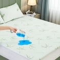 thumbnail image 1 of Welfibr Twin Size 100% Waterproof Mattress Protector Rayon from Bamboo, Soft Breathable Bed Cover, Noiseless Fitted Sheet with 6"-18" Deep Pocket, Green, for Home, Dorm and Hotel Use, 1 of 9