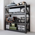 thumbnail image 1 of Welfiya 48"W Garage Shelving,4-Tier Heavy Duty Storage Shelves Unit with Adjustable Metal Shelf for Warehouse,Basement,Workshop,4000LBS,48"W x 20"D x 79"H,Black, 1 of 10