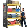 thumbnail image 1 of Welfiya Garage Shelving,Heavy Duty Storage Rack,4 Tiers Metal Storage Rack Shelf, Adjustable Shelving Unit for Garage,Kitchen,Warehouse,Basement (Black-Yellow, 47.2" W x 23.6" D x 78.7" H), 1 of 10