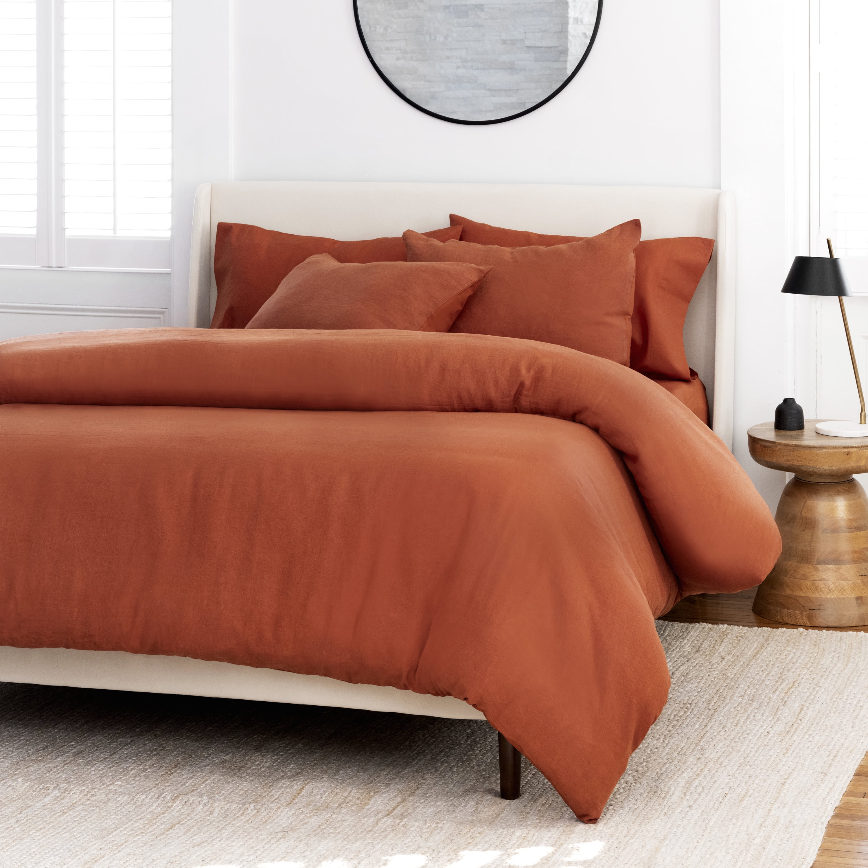 Welhome 3-Piece Rust Duvet Bedding Set, Queen