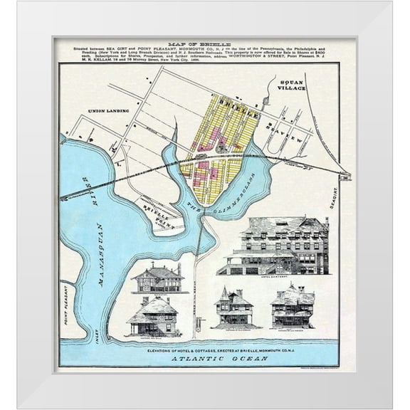 Welke 12x13 White Modern Wood Framed Museum Art Print Titled - Brielle New Jersey Landowner - Welke  1898