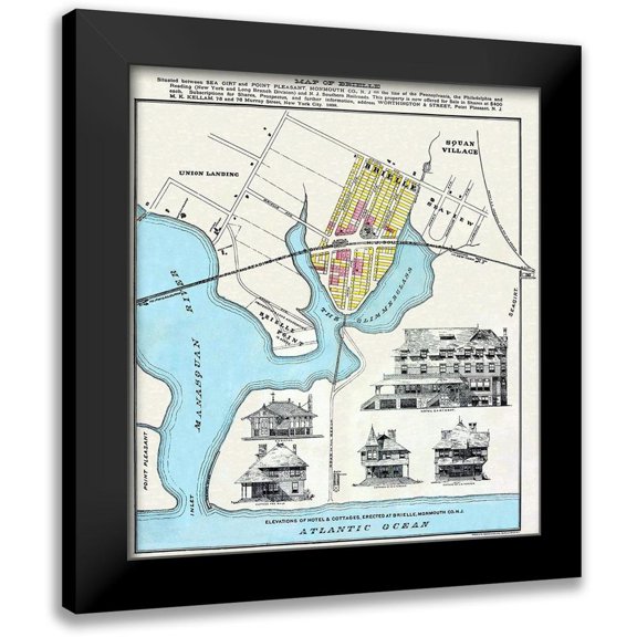 Welke 20x22 Black Modern Framed Museum Art Print Titled - Brielle New Jersey Landowner - Welke 1898