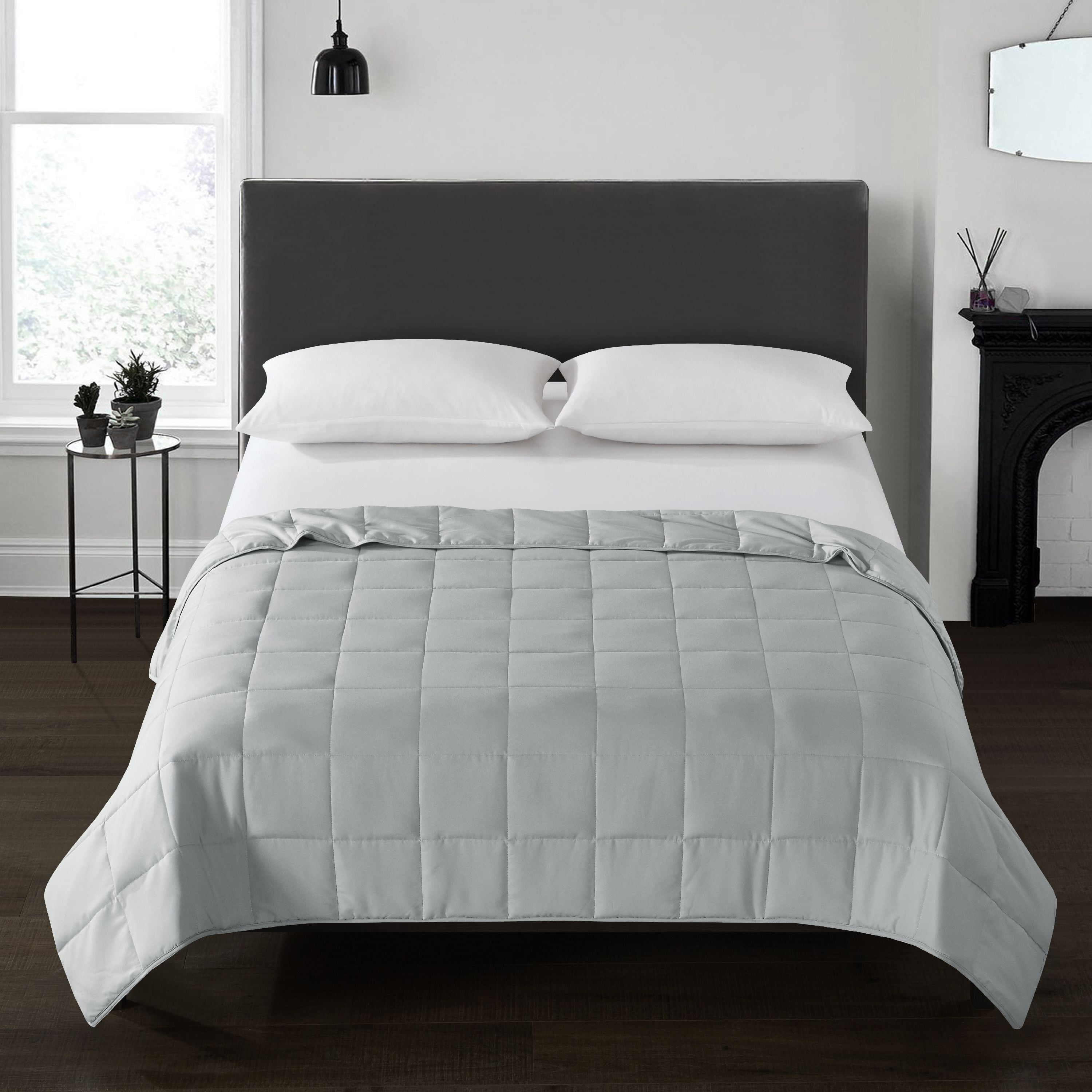 Well Being 20lb Soft Weighted Blanket, Queen, Light Gray